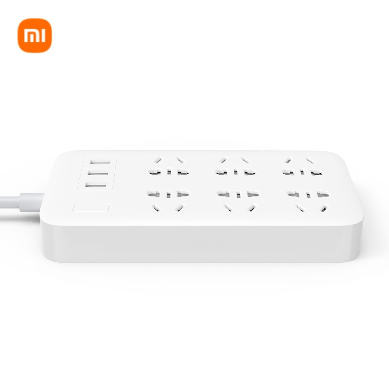 [官方旗舰店]小米 米家插线板6位基础版(含3口USB 2A快充)新国标1mm²线材更安全3个USB充电口 多重保护