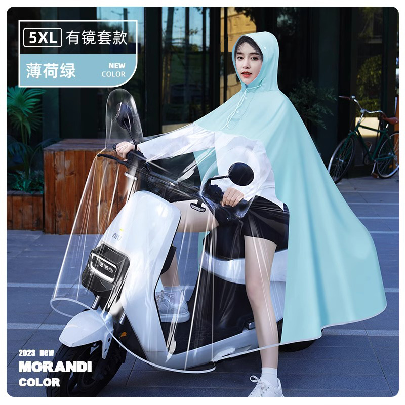 正雨摩托车电动车电瓶车雨披防暴雨加厚耐磨男款户外女款雨衣骑行9063高清大图