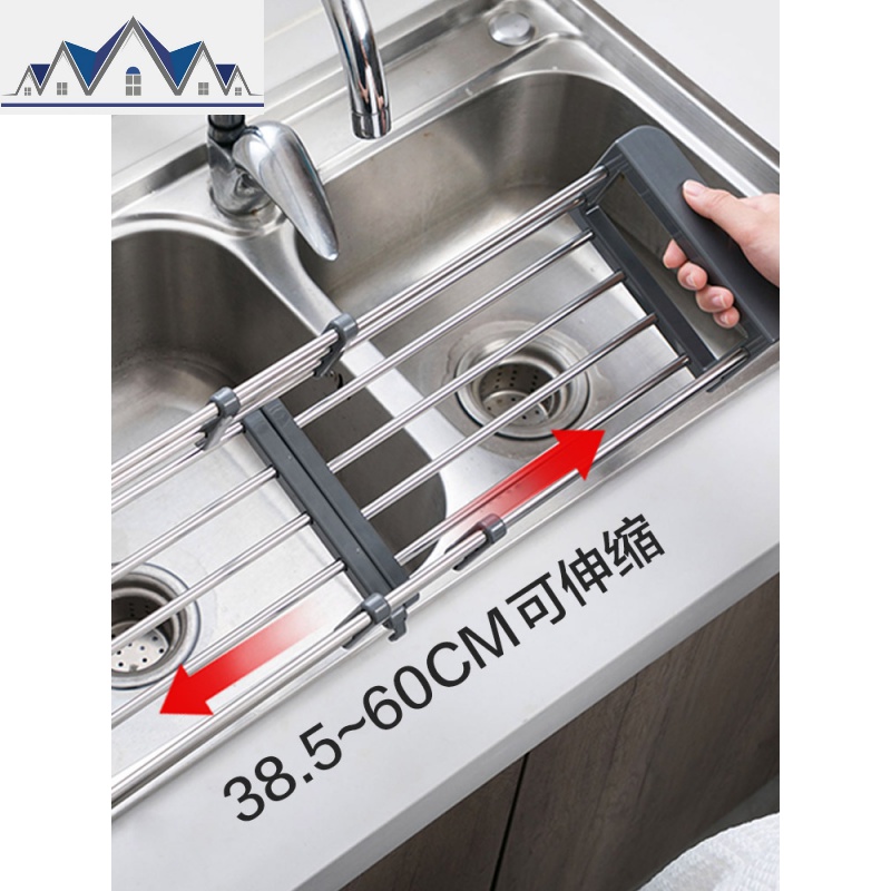不锈钢水伸缩置物架碗碟架家用厨房放碗架装碗筷沥水架 三维工匠高清大图