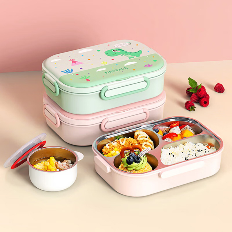 美厨饭盒1.6L4格316不锈钢饭盒配餐具MCFT4030(随机发货)