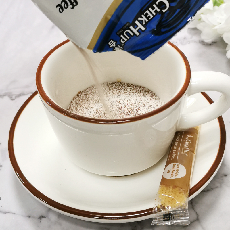 马来西亚原装进口 泽合怡保二合一白咖啡 速溶咖啡粉450g(30g*15包)*2袋 内附冰糖包高清大图