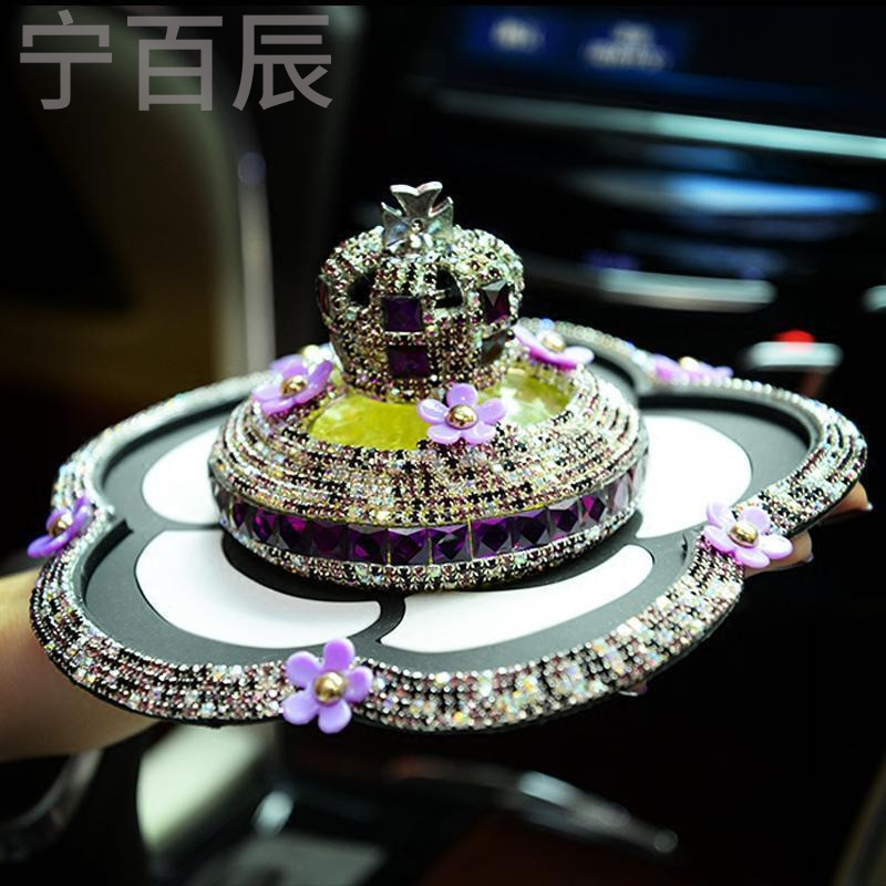 宁百辰新品汽车香水摆件镶钻女士香水座式创意车内饰品新车除臭异味装饰