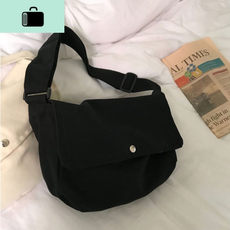 春装chic韩版百搭纯色半圆简约单肩斜跨包男女休闲书包肩带可调节NEWLAKE高清大图