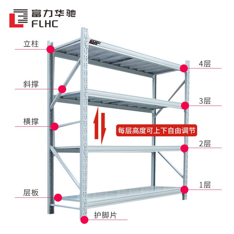 富力华驰 货架 四层(300kg) 2*0.5*2m 组高清大图