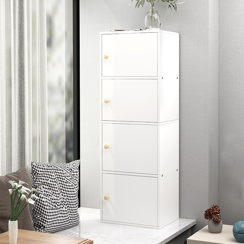 鑫环境 简约书柜带门书架储物柜简易收纳柜置物架格子柜欧式现代小柜子高清大图