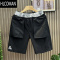 HLCOMAN美式复古设计感高级工装牛仔短裤男2025夏季超火抽绳中裤五分裤子