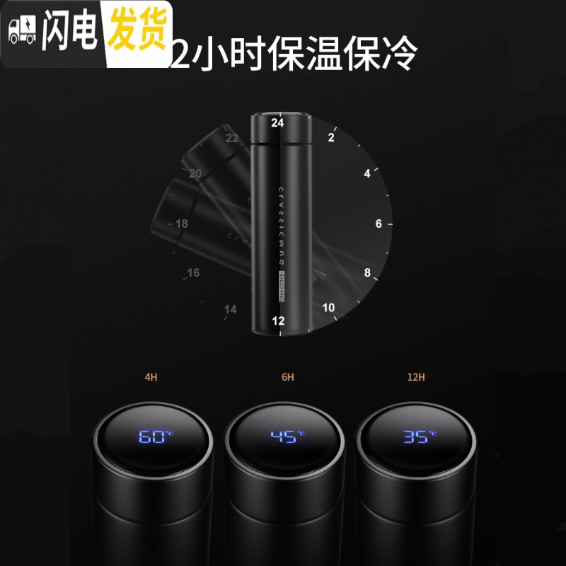 三维工匠智能保温杯男女便携学生水杯子温度显示测温感温多功能茶杯定制 海棠红304
