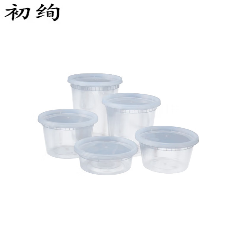 汤杯一次性甜品汤碗塑料加厚密封圆形打包盒粥桶外卖餐盒带盖汤杯 500ML*170*120套高清大图