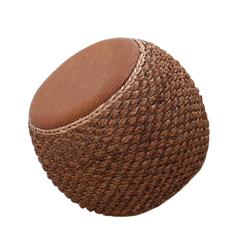 先围 藤编矮凳 深色40*32cm 个高清大图