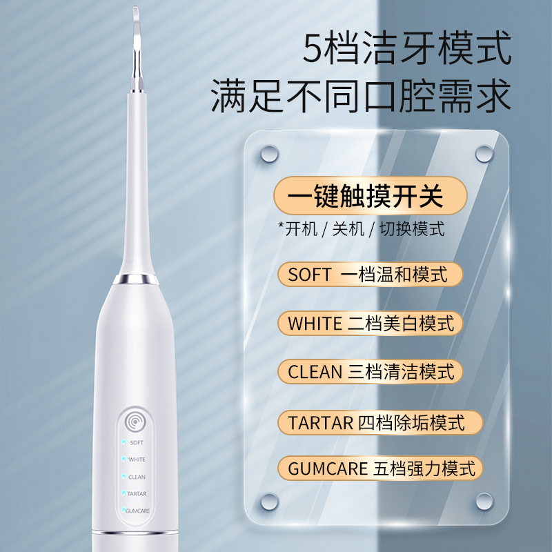 豪华版/无线感应充电+1个洁牙头+1个刷头 超声波洗牙器家用牙结石去除清洁牙齿污垢除牙石速效溶解洁牙神器