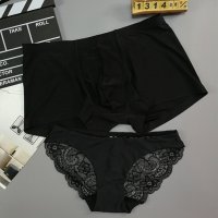 情侣内裤男女老公裤女士内裤火辣冰丝情趣半透明超薄蕾丝内裤