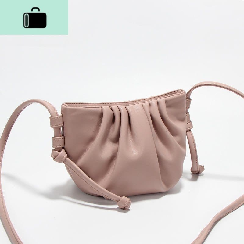 云朵包2020新款女夏时尚百搭褶皱柔软饺子包迷你可爱单肩斜跨小包NEW LAKE女斜挎包图片