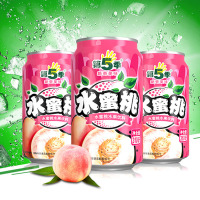 健力宝第五季水蜜桃汁饮料易拉罐水果味怀旧水饮料整箱 2.第五季果汁【共12罐】水蜜桃味