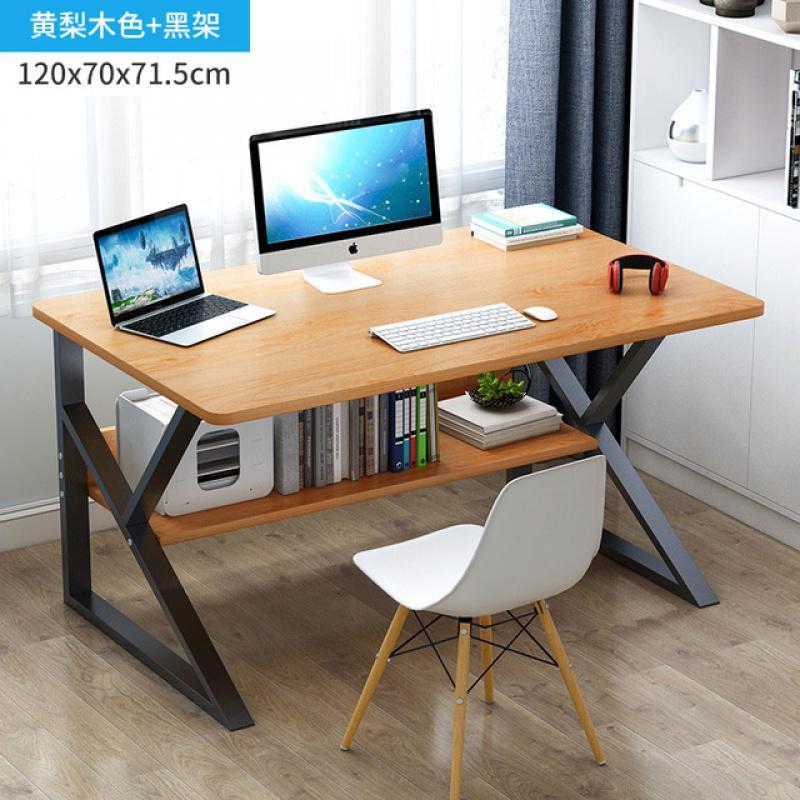 办公室电脑桌台式家用书房卧室简约学生简易加粗钢管圆角小书桌定制