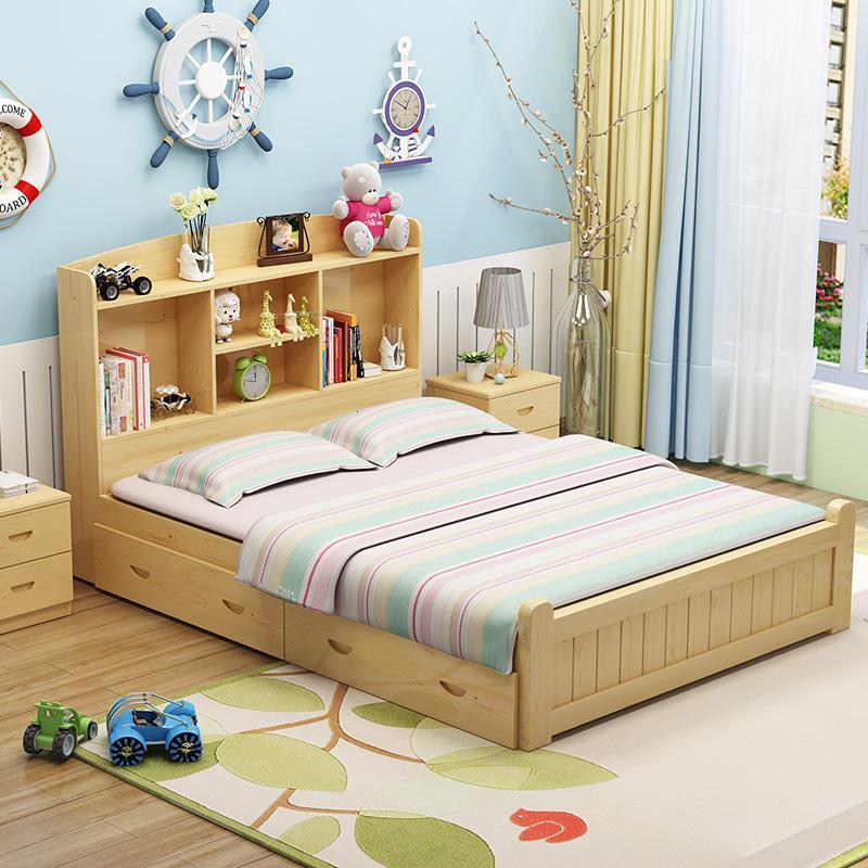 木儿童床闪电客单人床1.5米多功能带书架床1.2米男孩女孩公主床小孩床
