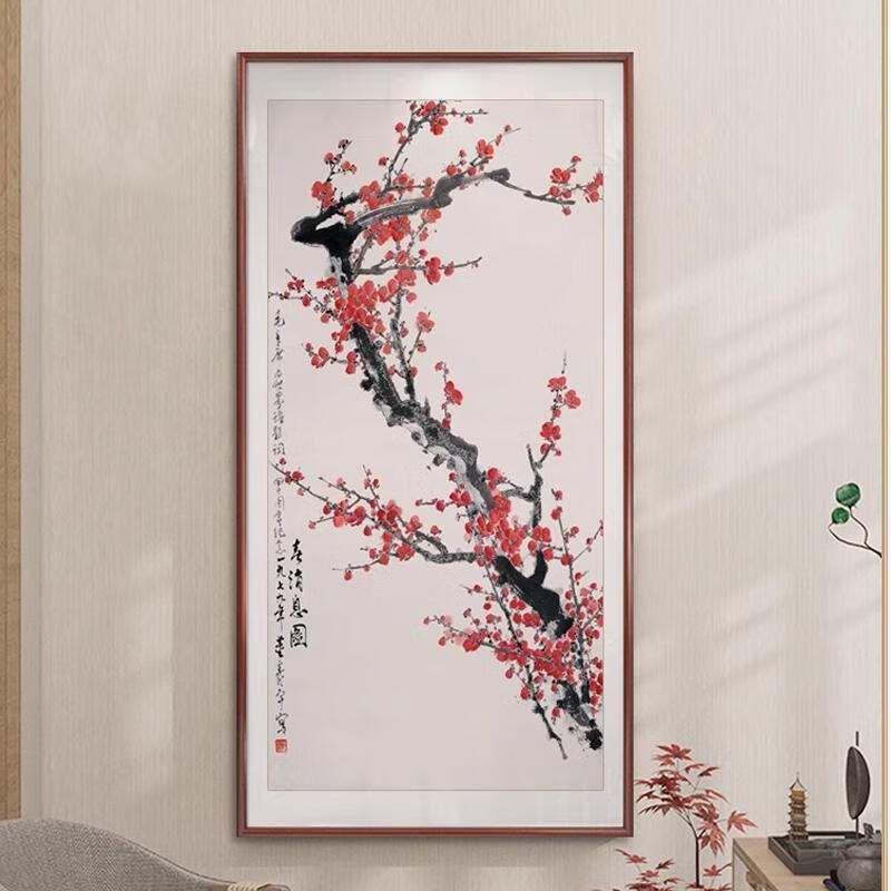 维诺亚竹子挂画新中式玄关装饰画入户走廊过道壁画水墨国画竹报平安手绘高清大图