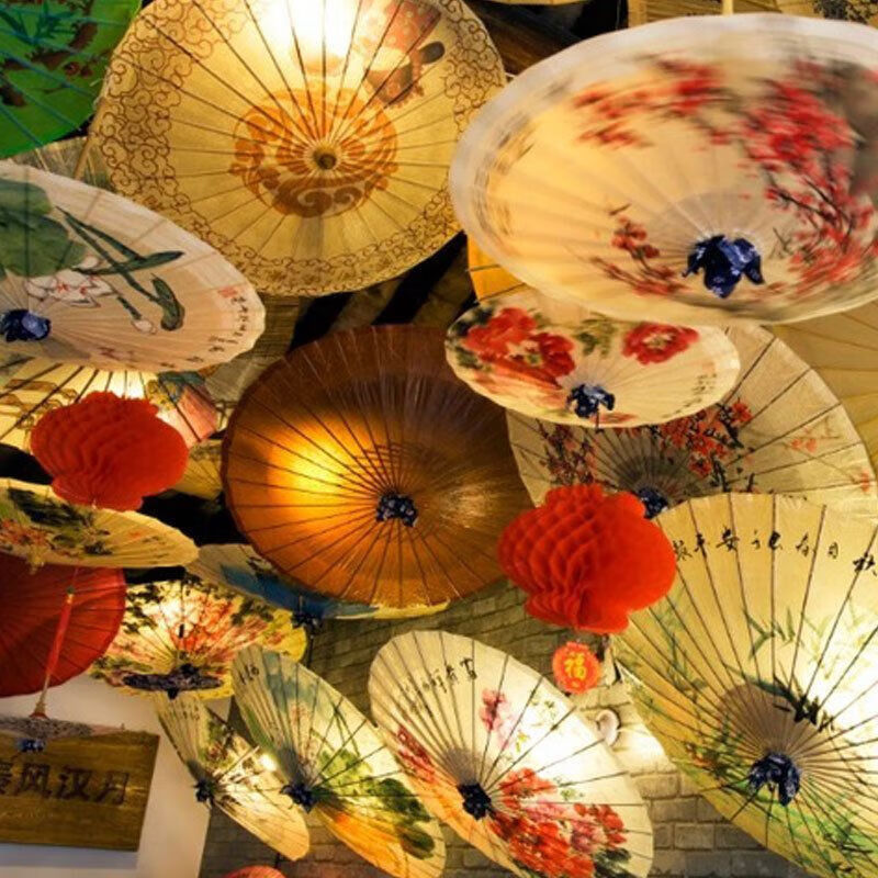 古风伞油纸伞汉服女户外装饰伞灯古风舞蹈伞吊顶装饰伞古典中国风高清大图