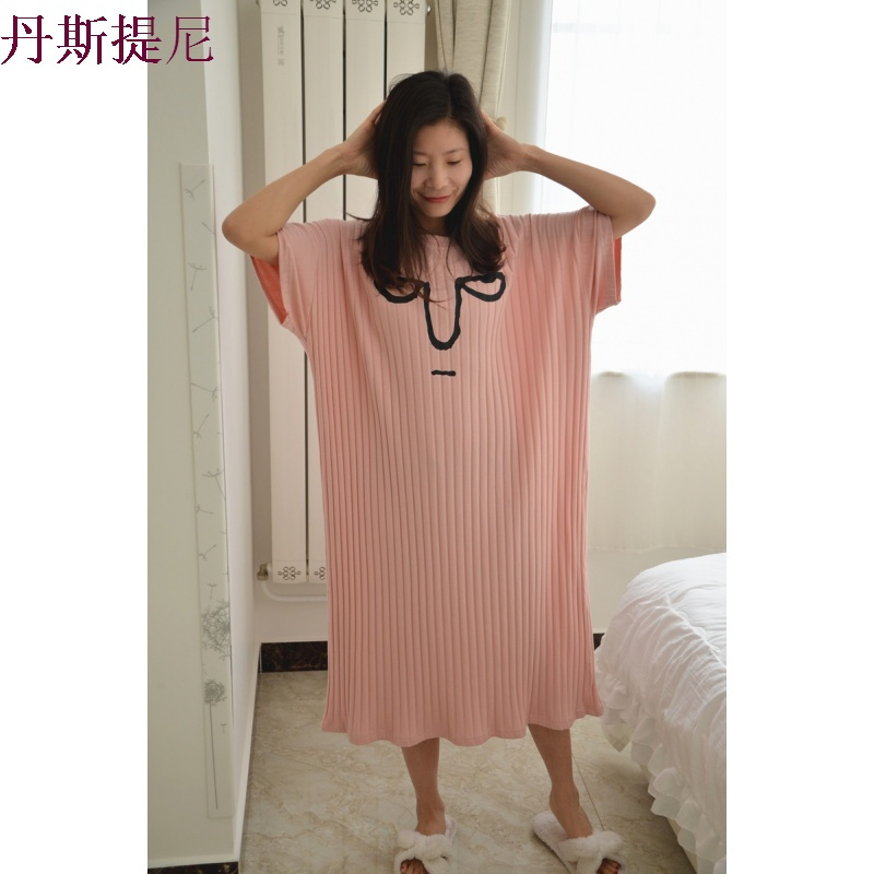 卡通搞怪表情睡裙春秋夏加肥胖MM孕妇加大码纯棉睡衣女韩版200斤