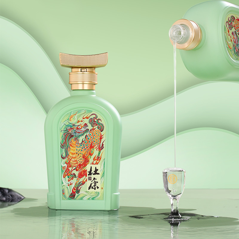 杜康 白酒 麒麟献福纯粮优级52度浓香型酒 500ml 送礼婚宴喜酒 500ml*4瓶整箱装 (配礼品袋)