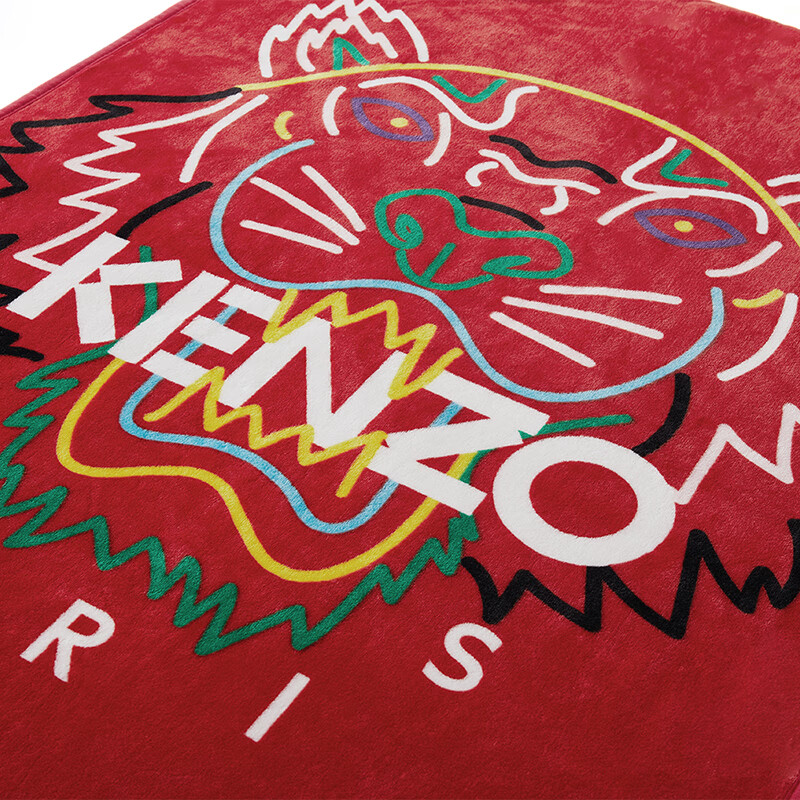 Kenzo 炫彩虎头毯(红)1000*1400 KRT-016S高清大图
