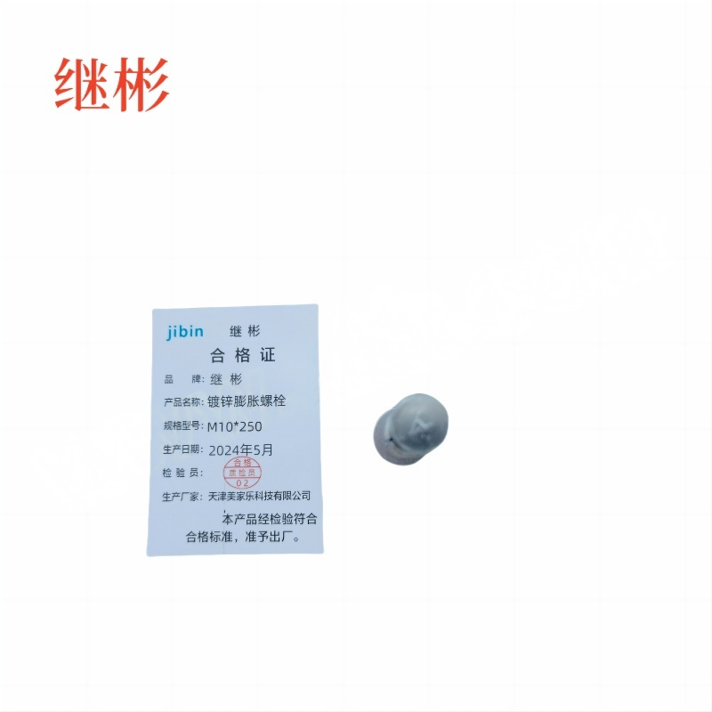 JIBIN/继彬 GB22795-表5 膨胀螺栓 碳钢 镀白锌 M10×250 1个高清大图