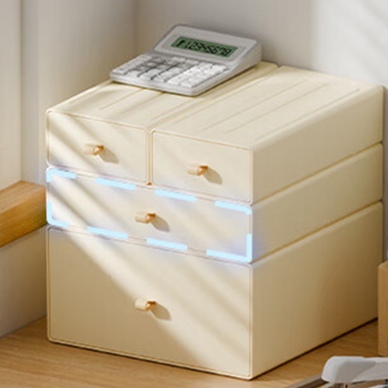 太力收纳盒办公桌面收纳化妆品宿舍书桌整理盒4个装ATT448高清大图