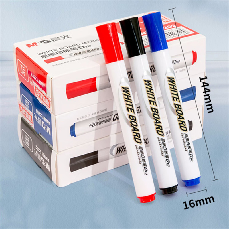 晨光(M&G)易擦 白板笔 油性速干记号笔 办公水性单头记号笔 AWMY2201 黑 10支/盒高清大图
