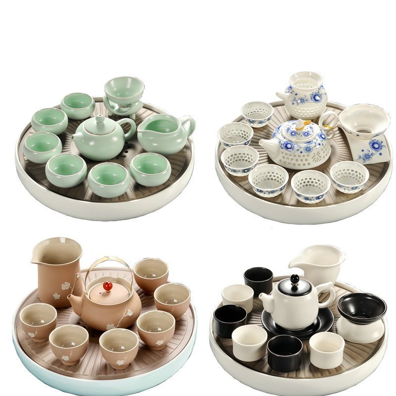 家用功夫干泡茶台玻璃茶具套装茶壶日式简约陶瓷茶盘储水茶海其他否clevermama