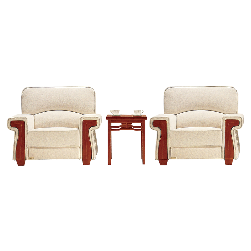 匡大布艺沙发商务办公接待沙发组合1+1+茶几KD-E3027-1高清大图