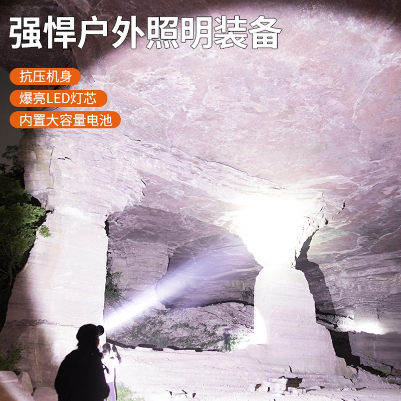 古达LED头灯强光充电超亮钓鱼 头戴式手电筒户外照明夜钓感应矿灯
