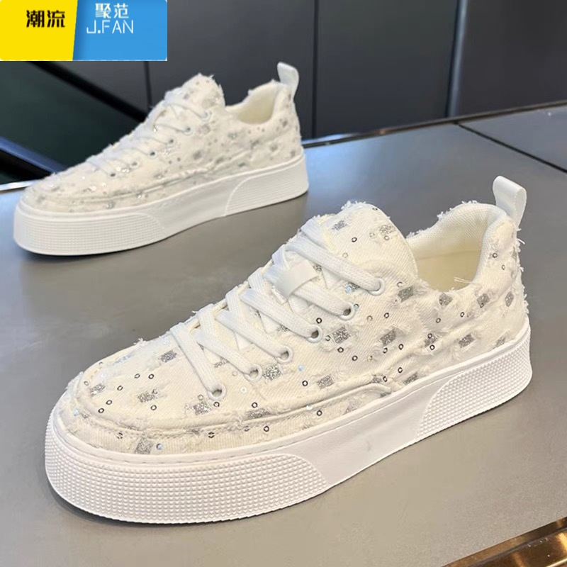 聚范2024夏季透气帆布鞋45特大码板鞋46运动休闲鞋47加肥加大号男鞋高清大图