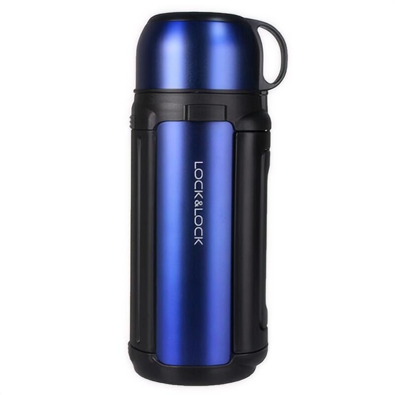 乐扣乐扣保温杯1.5L 户外不锈钢水杯带储水碗 LHC1426 灰黑高清大图