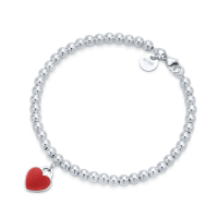 Tiffany & Co.蒂芙尼 女士红色爱心珐琅蓝心手链手串心形手链 组合款