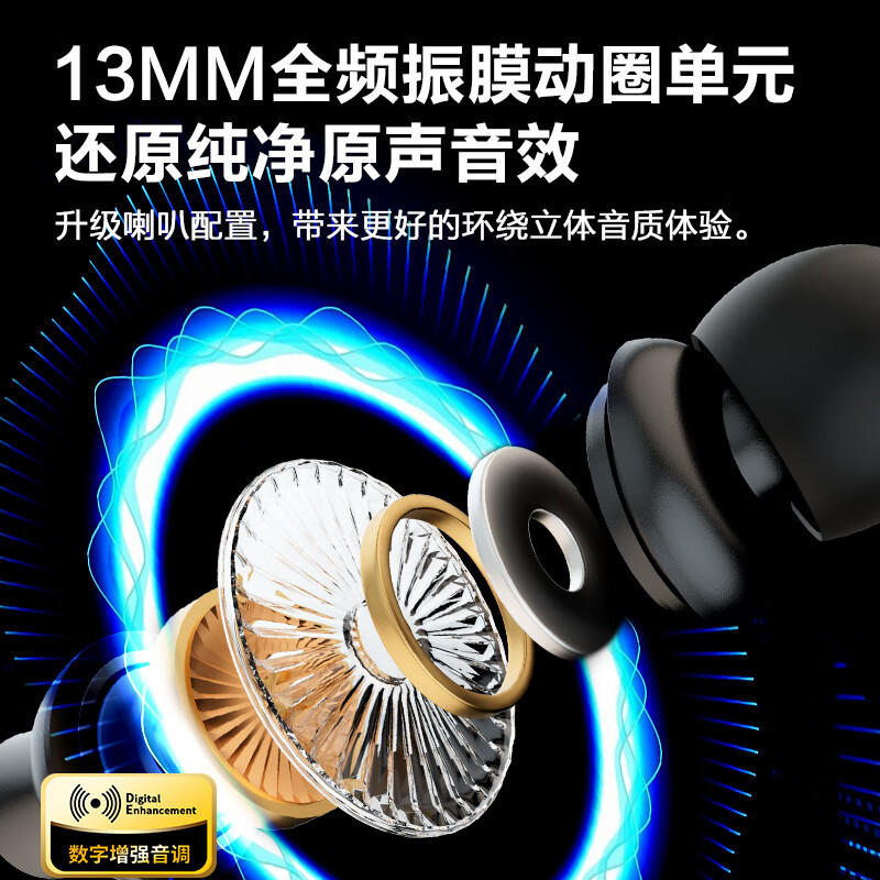 纽曼挂脖式蓝牙耳机G1 黑色高清大图