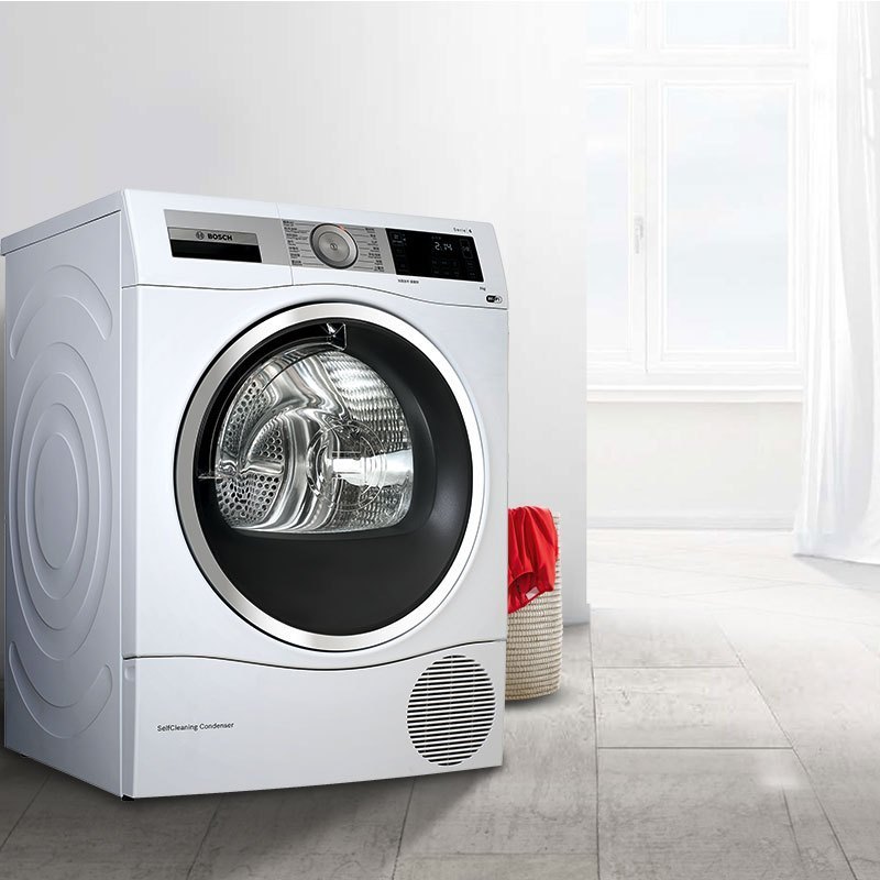 博世(BOSCH)WTU879H00W 9公斤 烘干机 热泵干衣机 婴幼除菌烘 低温护衣 全干即穿 原装进口高清大图