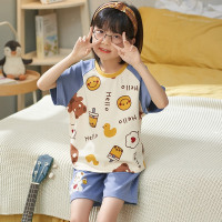 浪莎儿童纯棉睡衣夏天家居服套装中大童短袖空调服女款睡衣可外穿