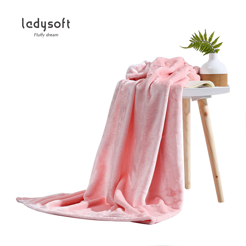 ladysoft御棉堂 法兰绒四季午睡毛毯空调毯素色印花100*120/100*150cm纯色/印花小毯子床上用品