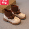 可莉允女童靴子2022冬季新款儿童鞋子二棉加绒袜子靴短靴公主鞋洋气皮鞋