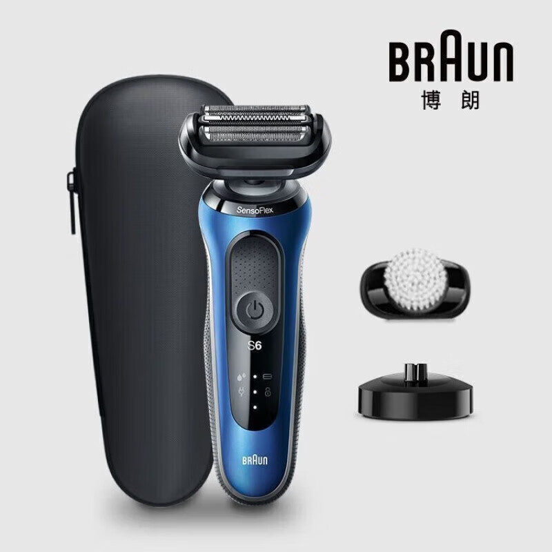 BRAUN博朗6系小猎豹电动剃须刀干湿两用胡须刀全身水洗充电式 60-B1300S 蓝色