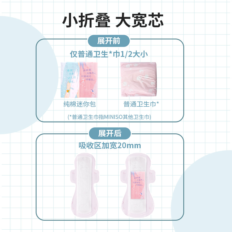 名创优品 (miniso) 进口迷你包卫生巾305mm夜用