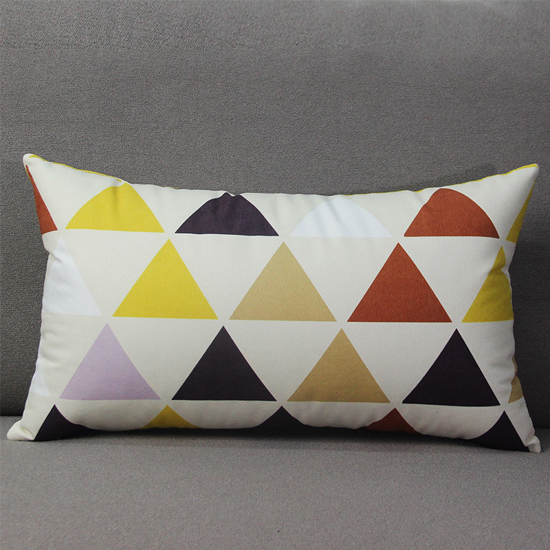 敬平北欧黄色腰枕长方形棉麻抱枕靠垫汽车沙发靠枕办公室椅子护腰腰靠