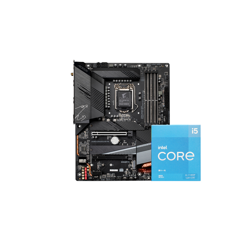 技嘉Z590 AORUS ELITE AX主板+11400F+Fury 3200 8G+鑫谷750W全模爱国版电源