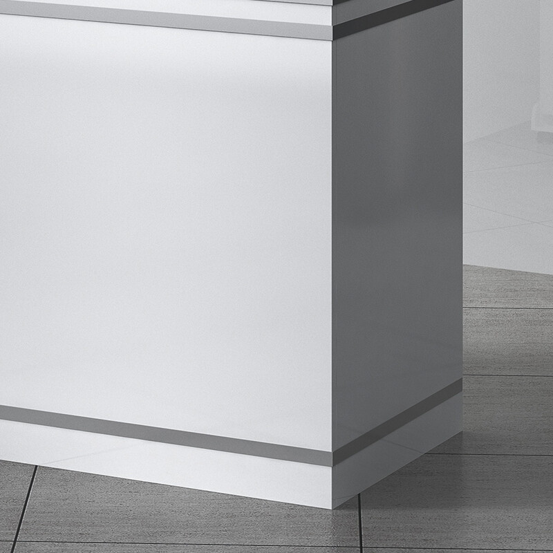 绵冠MIANGUAN前台简约现代收银台柜台小型吧台超市服装收银台接待台高清大图