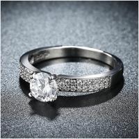 R828-CCouple Love Gold Rings铂金订婚戒指男女钻石情侣简约日韩送女朋友七夕情人节礼物