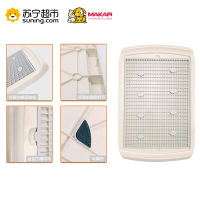 美卡(makar)狗厕所狗狗大号平板犬厕狗便盆中小型犬厕送立柱 蓝色L