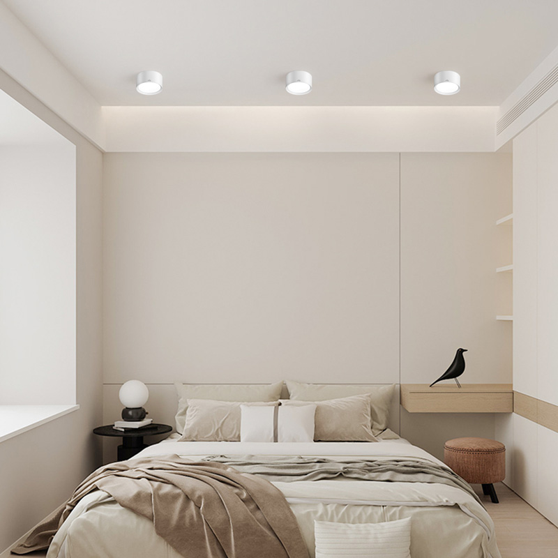 雷士照明LED筒灯明装免开孔天花灯圆形高显防眩客厅过道灯服装店走廊吸顶灯高清大图