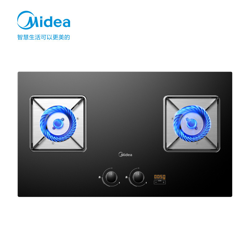 美的(Midea)燃气灶 5.0KW大火力双灶智能定时煤气灶具台嵌两用聚能灶JZT-Q300(天然气)