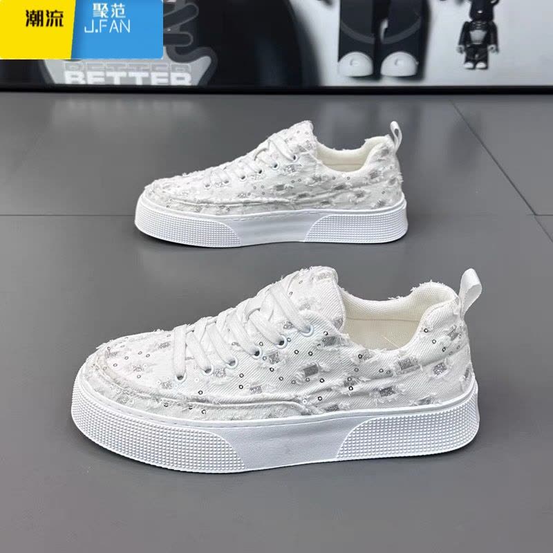 聚范2024夏季透气帆布鞋45特大码板鞋46运动休闲鞋47加肥加大号男鞋图片