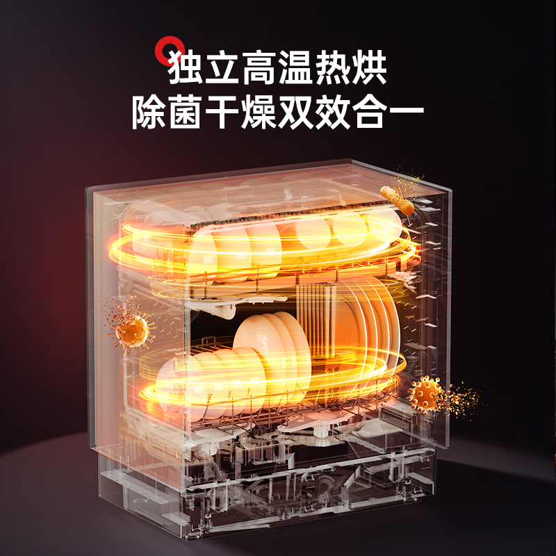 松下(Panasonic)台式洗碗机2代[H1D升级款]ECONAVI智能洗 80℃除菌 独立烘干NP-A6SHH5D