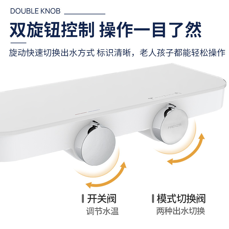 法恩莎(FAENZA) FE05L361CP 卫生间家用简易置物架花洒冷热水龙头淋浴喷头软管套装 两功能花洒